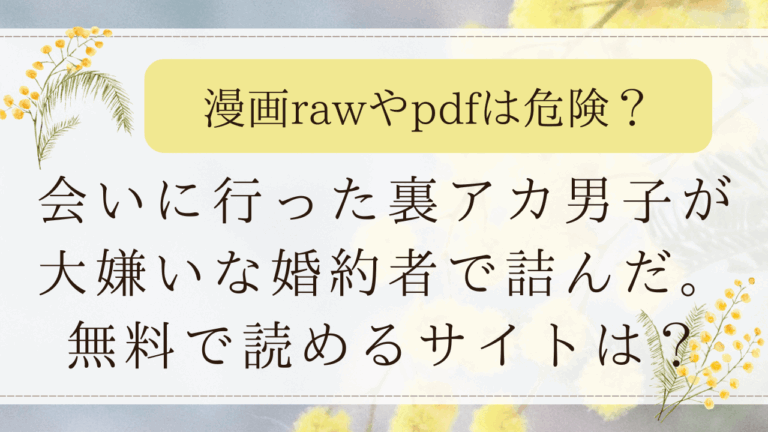 会いに行った裏アカ男子が大嫌いな婚約者で詰んだ。無料でどこで読める？漫画rawは危険？